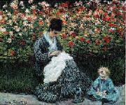 Claude Monet Camille Monet and a Child in the Artist s Garden in Argenteuil China oil painting reproduction